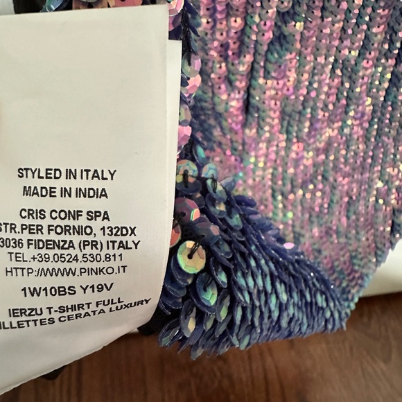 Pinko New with Tags Sequin Top. Size Small fits Medium as well - Picture 4 of 8